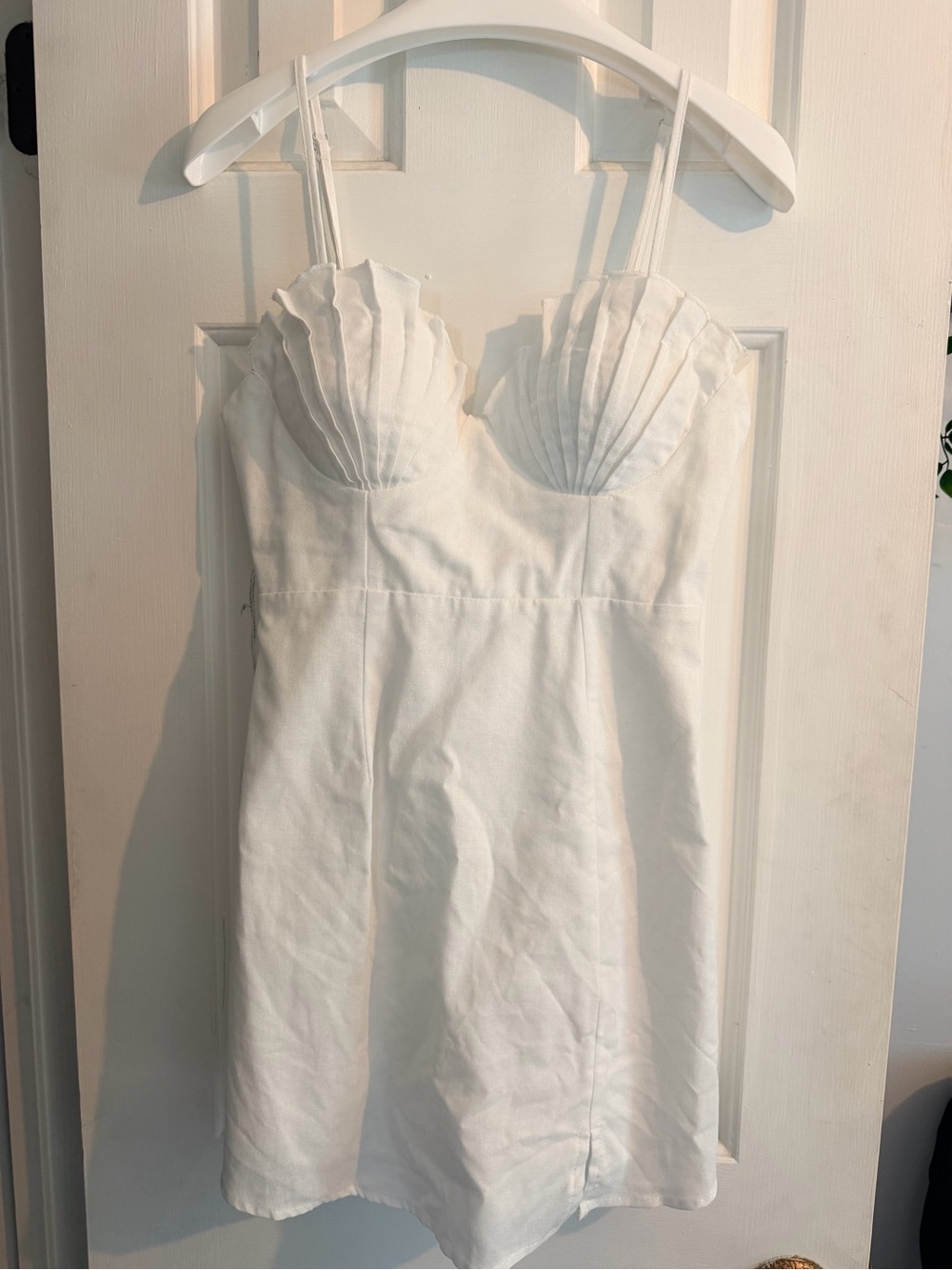 Selfie Leslie Avila Pintuck Pleat Bust Cami Strap Dress White